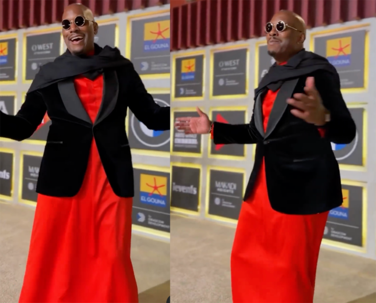 Tyrese Hits Red Carpet Wearing Red Dress ... Showing Off Wide Hips ...